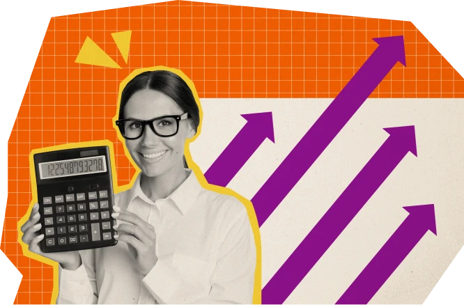 Frau mit Taschenrechner